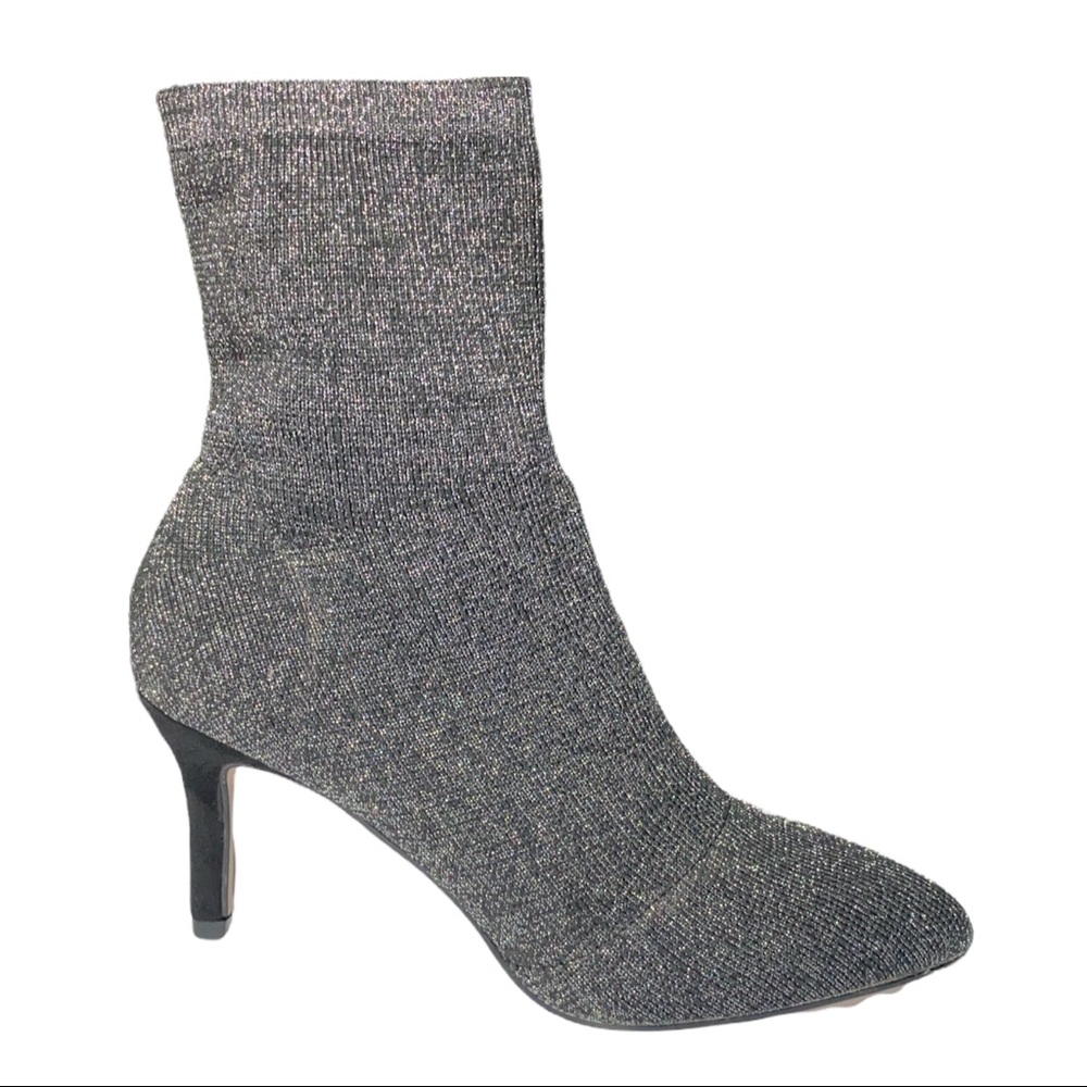 Catherine Malandrino Tyme Black Shimmering Knit Bootie Sock boot